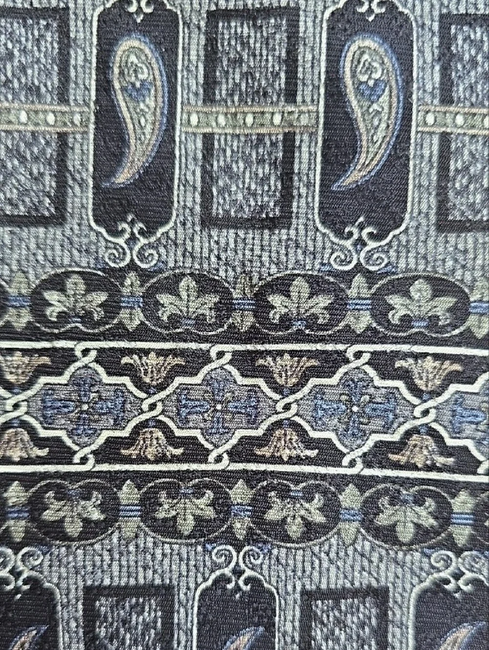 Men's Blue Paisley & Geometric Formal Tie